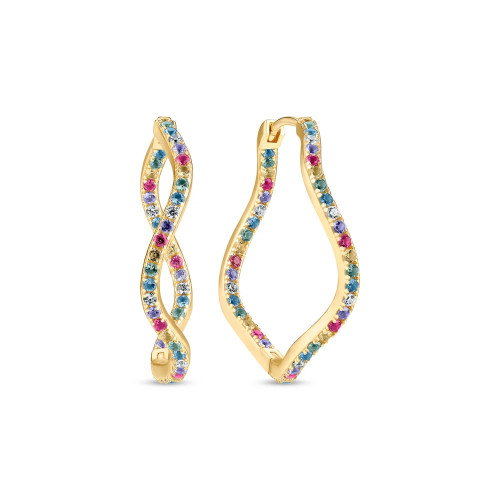 Luxoia - Sif Jakobs Ellera Waves X-Grande Ohrringe - SJ-E3879-XCZ-YG