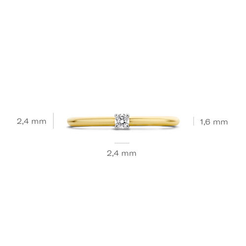 Luxoia - Blush Diamonds Ring 14k Gelbgold und Weissgold - 1601BDI