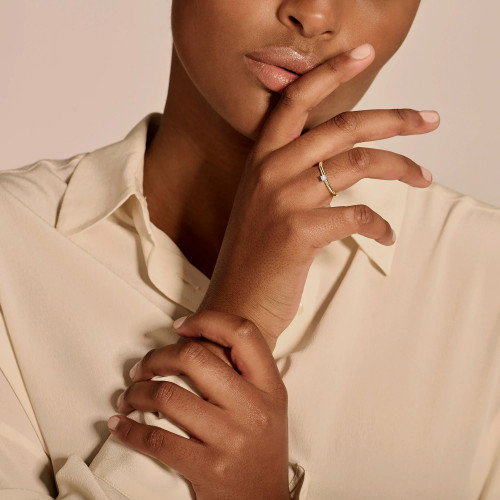 Luxoia - Blush Diamonds Ring 14k Gelbgold und Weissgold - 1602BDI