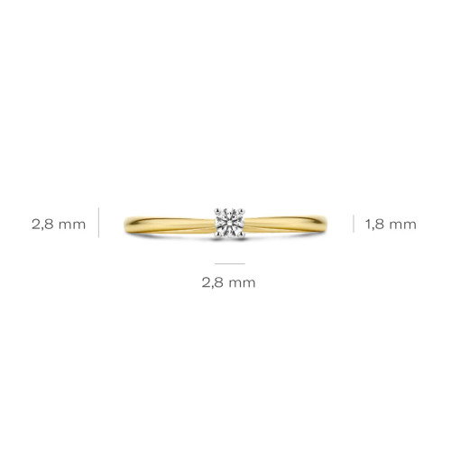 Luxoia - Blush Diamonds Ring 14k Gelbgold und Weissgold - 1622BDI