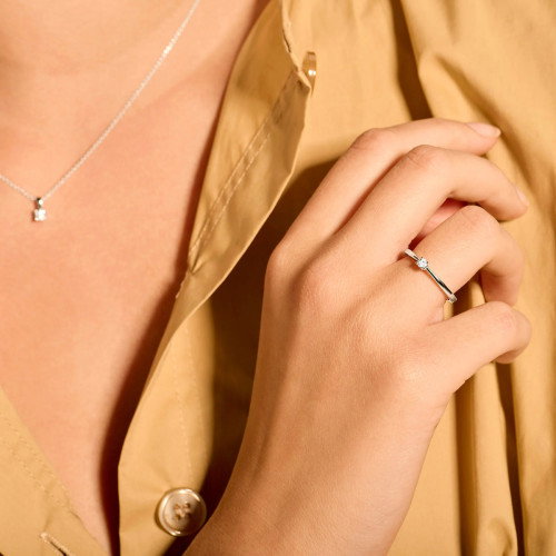 Luxoia - Blush Diamonds Ring 14k Weissgold - 1622WDI