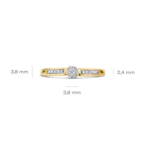 Luxoia - Blush Diamonds Ring 14k Gelbgold und Weissgold - 1623BDI