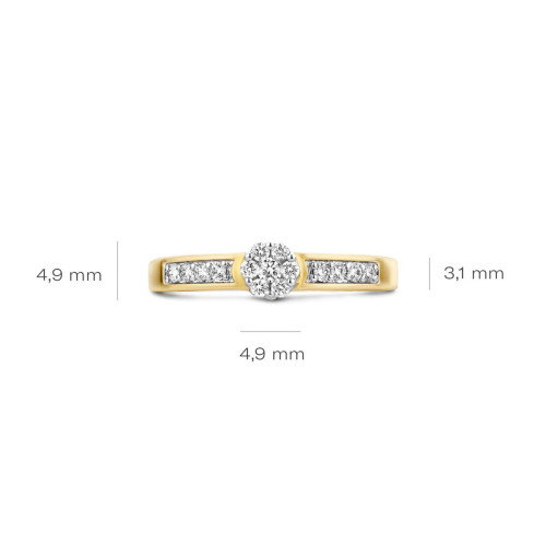 Luxoia - Blush Diamonds Ring 14k Gelbgold und Weissgold - 1624BDI