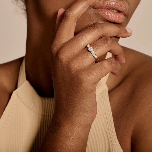 Luxoia - Blush Diamonds Ring 14k Gelbgold und Weissgold - 1624BDI