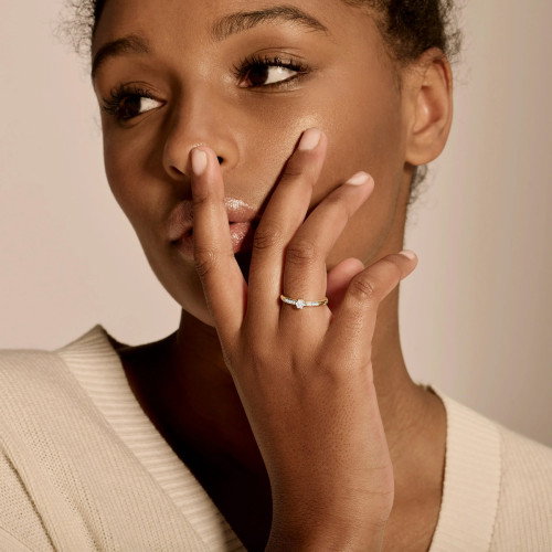 Luxoia - Blush Diamonds Ring 14k Gelbgold und Weissgold - 1625BDI