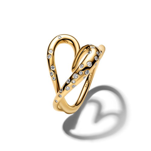 Luxoia - Pandora Organisch Geformter Steinbesetzter Herz Ring - 164675C01