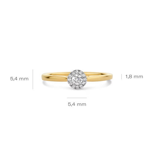 Luxoia - Blush Diamonds Ring 14k Gelbgold und Weissgold - 1648BDI