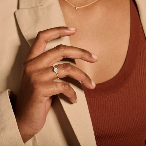 Luxoia - Blush Diamonds Ring 14k Gelbgold und Weissgold - 1648BDI