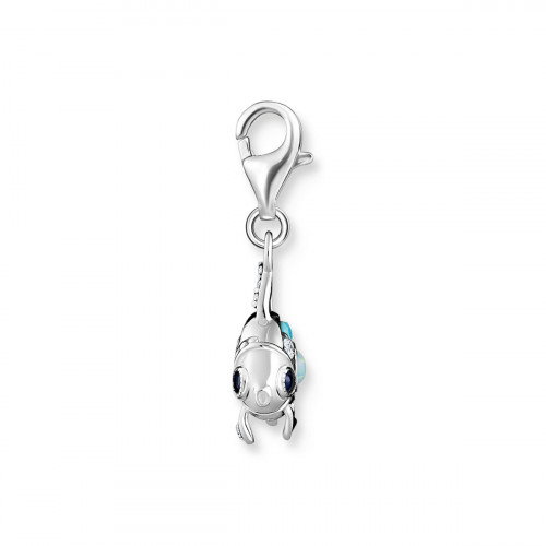 Luxoia - Thomas Sabo Charm-Anhänger Fisch mit Blauen Steinen Silber - 1884-945-7