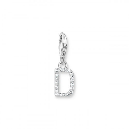 Luxoia - Thomas Sabo Charm-Anhänger Buchstabe D mit Weissen Steinen Silber - 1944-051-14