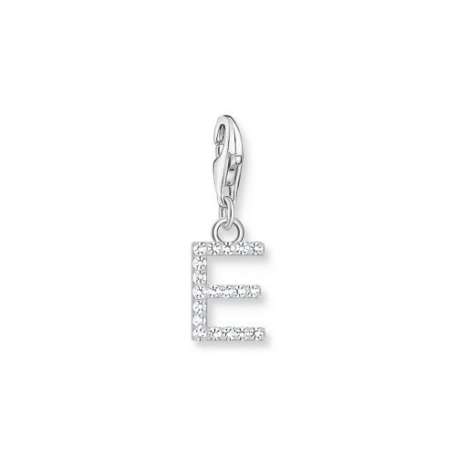 Luxoia - Thomas Sabo Charm-Anhänger Buchstabe E mit Weissen Steinen Silber - 1945-051-14