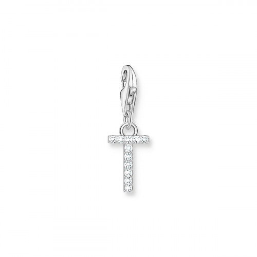 Luxoia - Thomas Sabo Charm-Anhänger Buchstabe T mit Weissen Steinen Silber - 1957-051-14