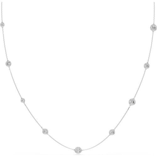 Luxoia - Swarovski Una Angelic lange Halskette Rundschliff Weiss Rhodiniert - 5733197