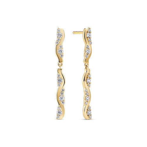 Luxoia - Sif Jakobs Ellera Waves Altro Due Lungo Ohrstecker - SJ-E2764-CZ-YG