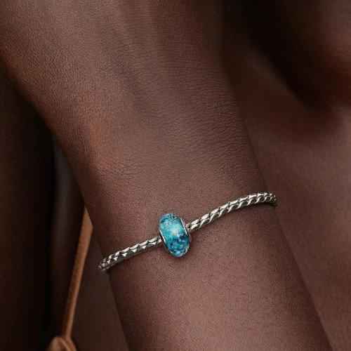 Luxoia - Pandora Türkisfarbenes Murano Glas und Glitzer Charm - 794701C01