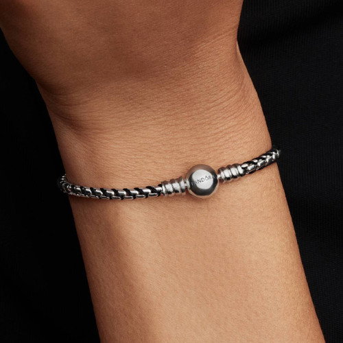 Luxoia - Pandora Schwarze Kordel Kastenkette Armband - 593816C02