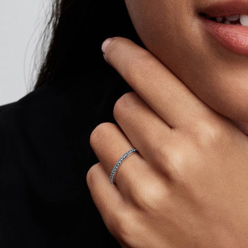Luxoia - Pandora Funkelnder Aquamarinblauer Halb Ewigkeits Bandring - 192999C03