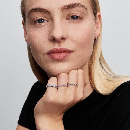 Luxoia - Pandora Funkelnder Aquamarinblauer Halb Ewigkeits Bandring - 192999C03