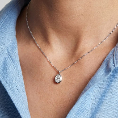 Luxoia - Sif Jakobs Sardinien Ovale Halskette - SJ-N2795-CZ