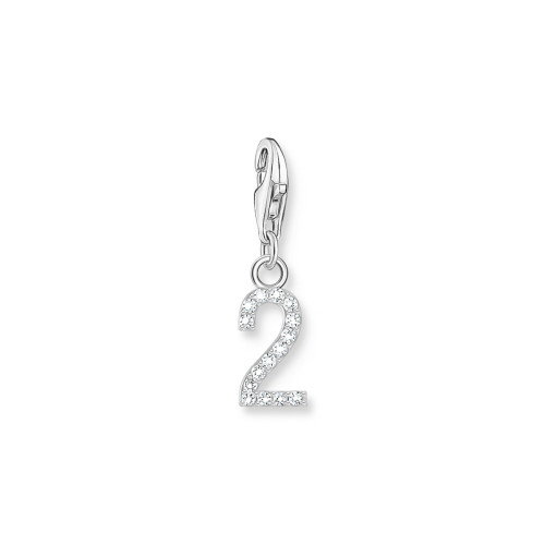 Luxoia - Thomas Sabo Charm-Anhänger Zahl 2 mit weissen Steinen Silber - 2126-051-21