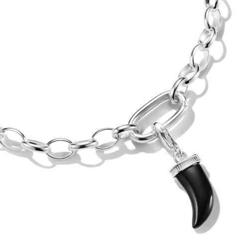 Luxoia - Thomas Sabo Charm-Anhänger Zahn Obsidian Original Silber - 2235-023-11