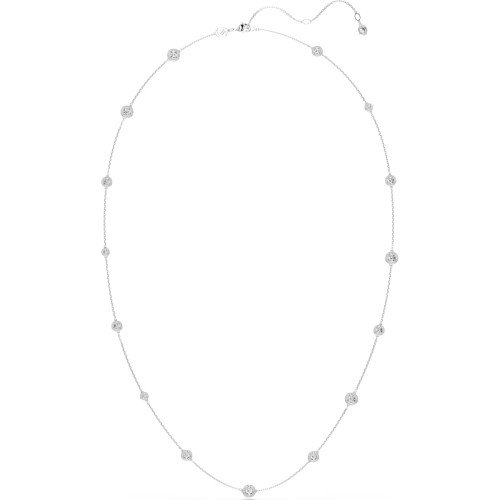Luxoia - Swarovski Una Angelic lange Halskette Rundschliff Weiss Rhodiniert - 5733197