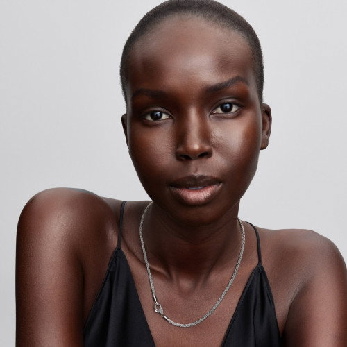 Luxoia - Pandora Fuchsschwanz Charm Halskette mit Pavé Verschluss - 394463C01-45