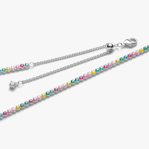 Luxoia - Pandora Regenbogenfarbene Tennishalskette - 394648C01-40