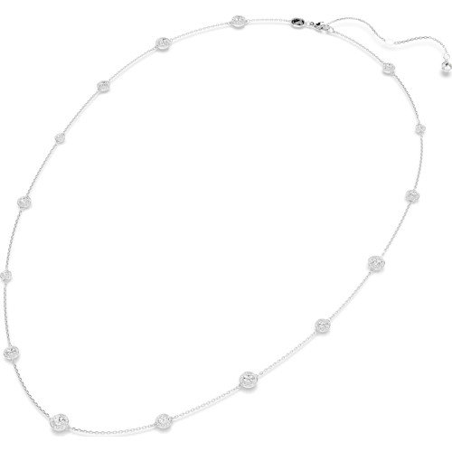 Luxoia - Swarovski Una Angelic lange Halskette Rundschliff Weiss Rhodiniert - 5733197