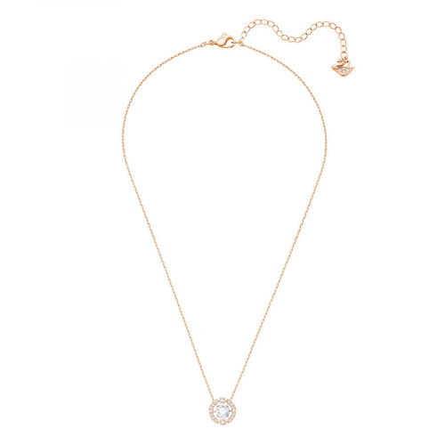 Luxoia - Swarovski Una Halskette Rundschliff Weiss Roségold Legierungsschicht - 5272364
