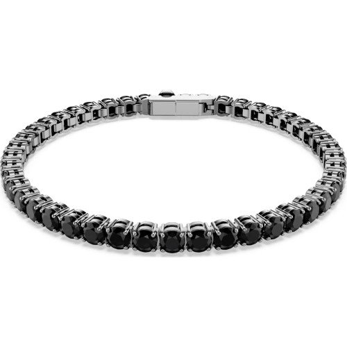 Luxoia - Swarovski Matrix Tennis Armband Rundschliff Schwarz Rutheniert