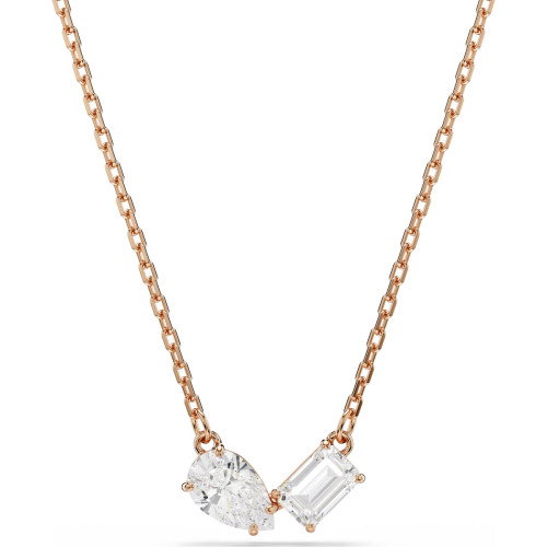 Luxoia - Swarovski Mesmera Set Tropfenschliff Oktagon Schliff Weiss Roségold Legierungsschicht - 5734246