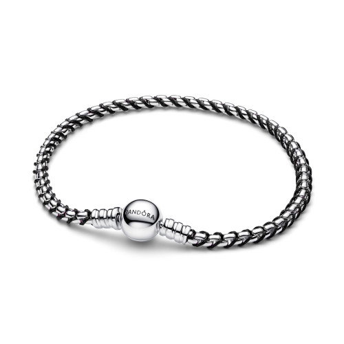 Luxoia - Pandora Schwarze Kordel Kastenkette Armband - 593816C02
