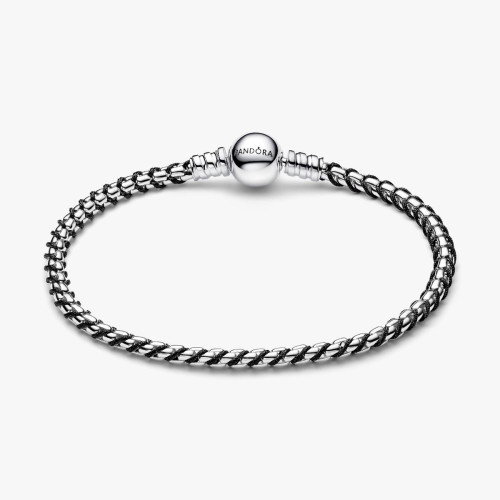 Luxoia - Pandora Schwarze Kordel Kastenkette Armband - 593816C02