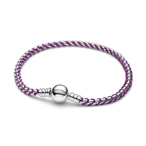 Luxoia - Pandora Lilafarbene Kordel Kastenkette Armband - 593816C03