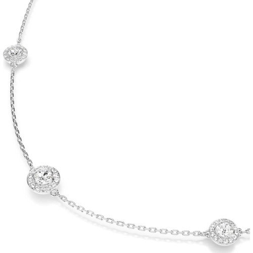 Luxoia - Swarovski Una Angelic lange Halskette Rundschliff Weiss Rhodiniert - 5733197