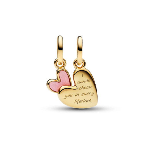 Luxoia - Pandora Rosafarbener Teilbarer Mutter & Tochter Charm - 763766C01