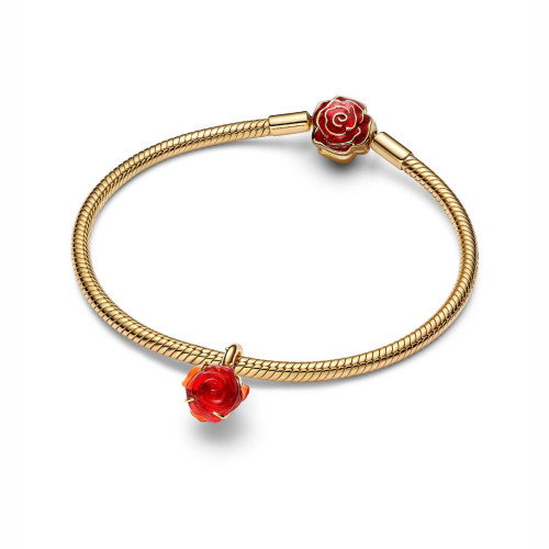 Luxoia - Pandora Disney Die Schöne und das Biest Verzauberte Rose Charm - 764018C01