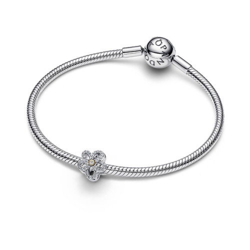 Luxoia - Pandora Pavé Blume Offen gearbeitetes Charm - 764480C01