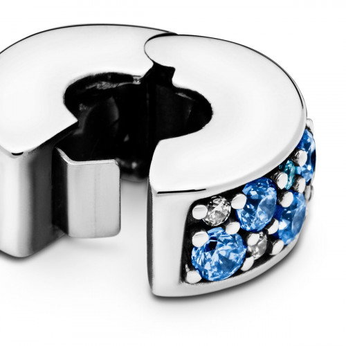 Luxoia - Pandora Blauer Pavé Clip Charm - 791817NSBMX