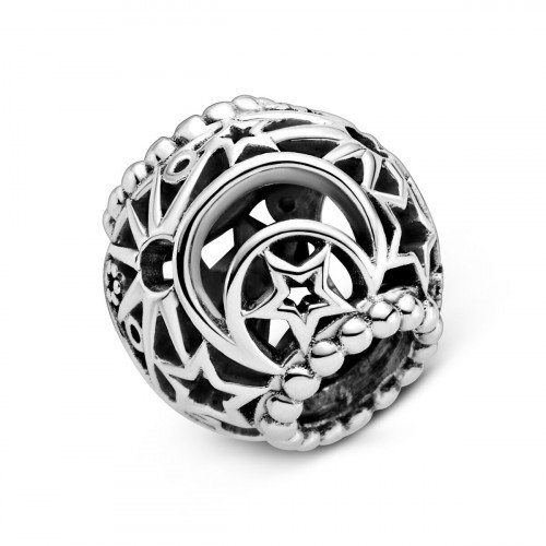 Luxoia - Pandora Offen gearbeitetes Sonne Mond & Sterne Charm - 799183C00