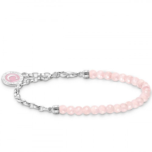 Luxoia - Thomas Sabo Member Charm Armband mit Rosenquarz Beads und Charmista Coin Silber - A2130-067-9