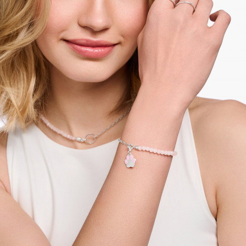 Luxoia - Thomas Sabo Member Charm Armband mit Rosenquarz Beads und Charmista Coin Silber - A2130-067-9