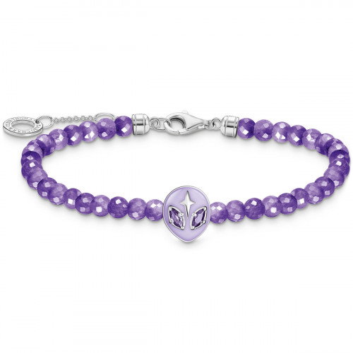 Luxoia - Thomas Sabo Armband Beads mit Alienkopf und violetter Kaltemaille Silber - A2137-041-13-L19V