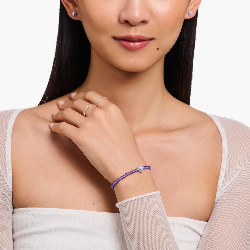 Luxoia - Thomas Sabo Armband Beads mit Alienkopf und violetter Kaltemaille Silber - A2137-041-13-L19V