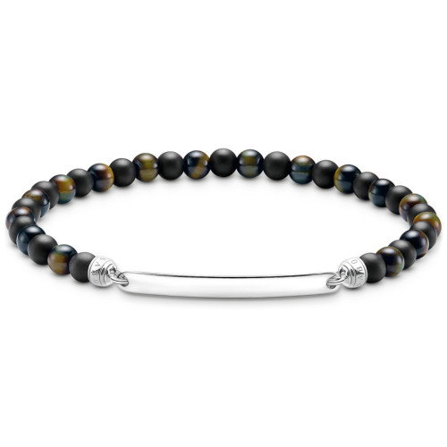 Luxoia - Thomas Sabo Gravierbares Armband mit Obsidian und Tigerauge Beads - A2178-372-7