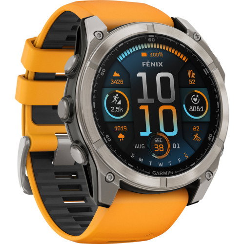 Luxoia - Garmin Fenix 8 Amoled Sapphire Titanium Orange Spark (51 mm) - 010-02905-11