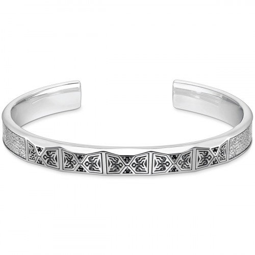 Luxoia - Thomas Sabo Armreif Facettiertes Design mit Schwarzen Steinen Silber - AR113-643-11