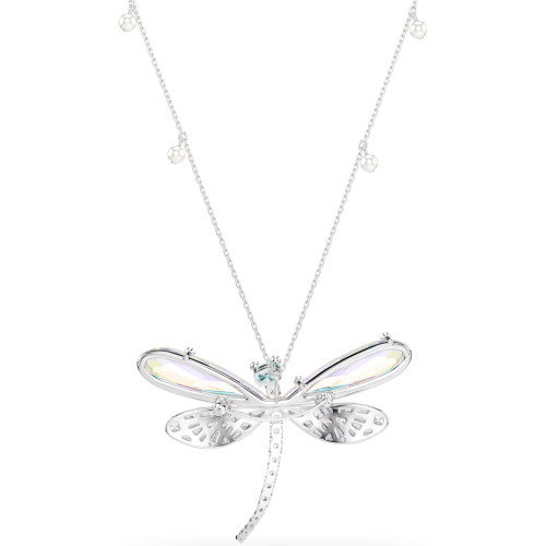 Luxoia - Swarovski x Ariana Grande Halskette und Brosche Verschiedene Schliffe Libelle Grün Rhodiniert - 5737429