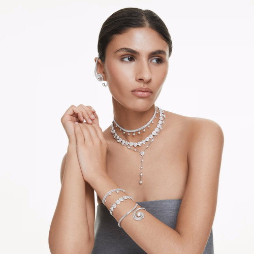 Luxoia - Swarovski x Ariana Grande Armreif Kristallperle Baguette Schliff Weiss Rhodiniert